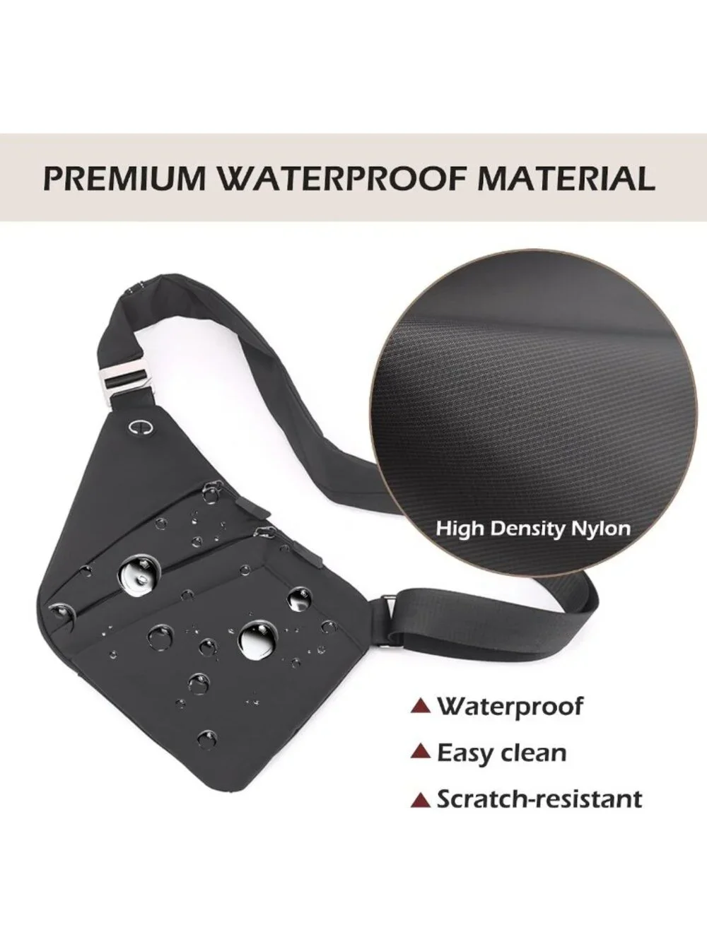 Anti-Theft Multi-Pocket Crossbody Bag for Women & Men, Slim RFID Sling Bag